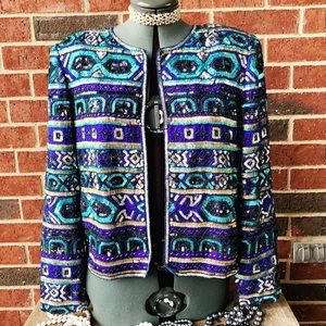 Papell Boutique Sequin  Evening Jacket